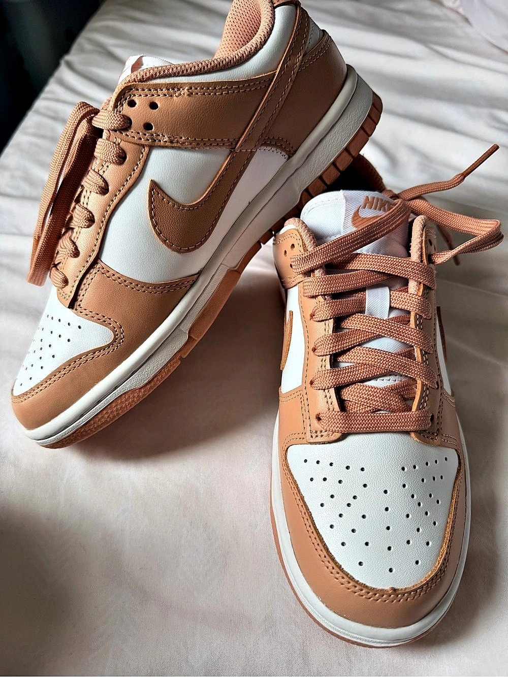 Nike Dunk Low Sneakers Pink & White US 6.5 Like New